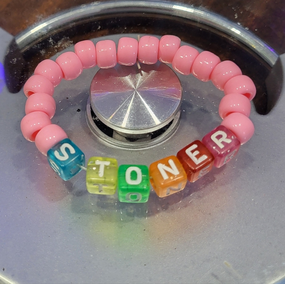 6" Blue/Yellow/Green/Orange/Red/Pink "STONER" Kandi Bracelet